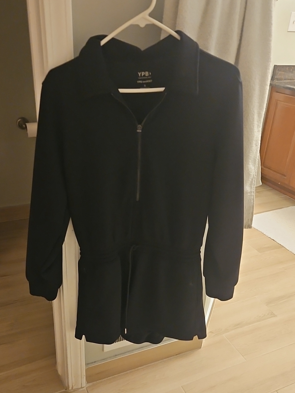 Abercrombie & Fitch Black Long Sleeve Half-Zip Jumpsuit